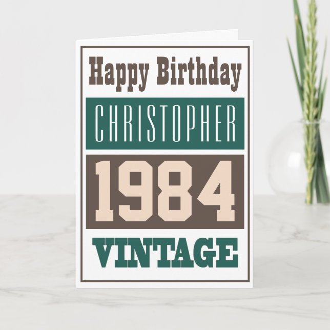 Cartão Nascer em 1984 - Saudações (Frente)