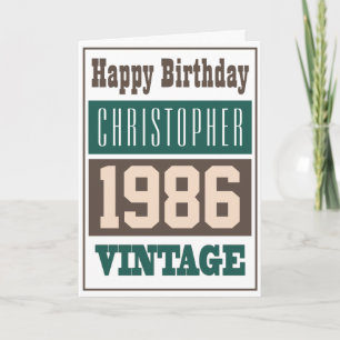 Cartão Nascer em 1986 - Saudações