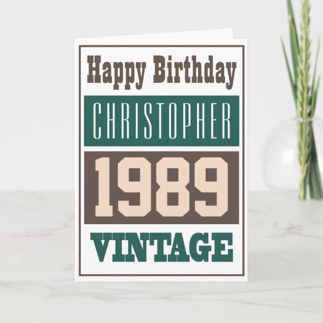 Cartão Nascer em 1989 - Saudações (Frente)