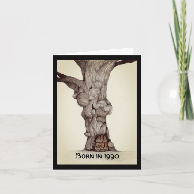 Cartão Nascer em 1990 Fatos Divertidos de Aniversário (Frente)