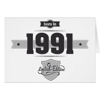 Cartão Nascer em 1991 (Dark&Lightgrey)