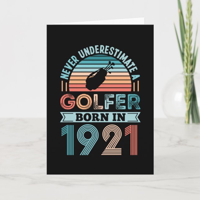 Cartão Nascer Golfer 1922 Golfing 100th Birthday Gift Pai (Frente)