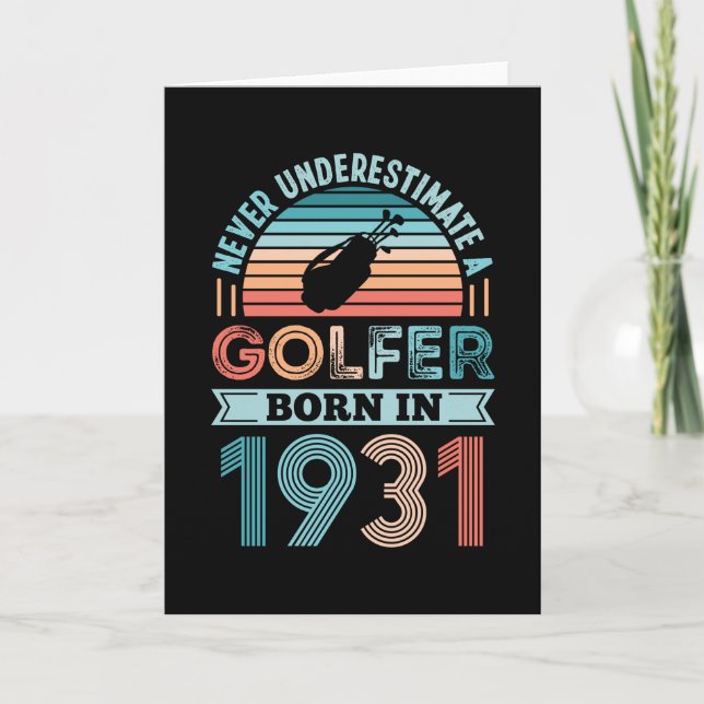 Cartão Nascer Golfer 1931 90 de Golfe Pai de Presente de  (Frente)