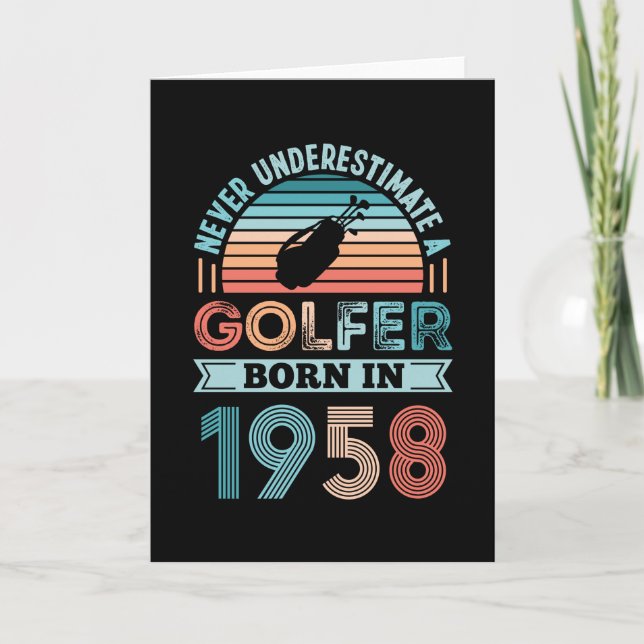 Cartão Nascer Golfer 1958 70 de Golfe Pai de Presente de  (Frente)