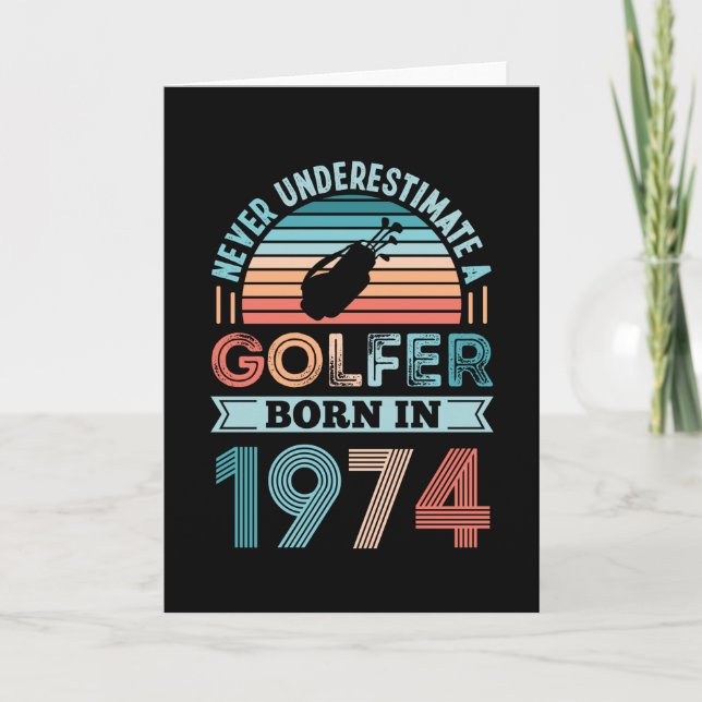 Cartão Nascer Golfer 1974 Golfing 50th Birthday Gift Pai (Frente)