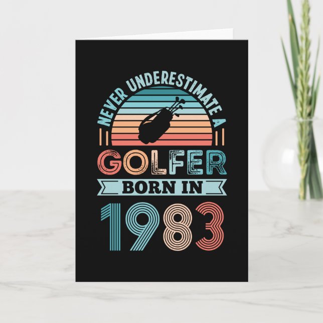 Cartão Nascer Golfer 1983 aniversário de 40 anos Golfing  (Frente)