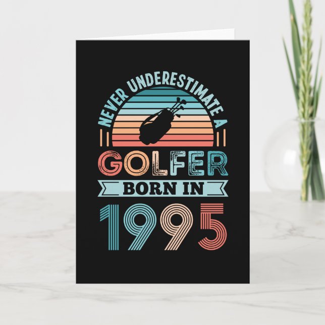Cartão Nascer Golfer 1995 aniversário de 30 anos Golfing  (Frente)