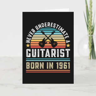 Cartão Nascer Guitarrista 1961 60º aniversário Pai de P