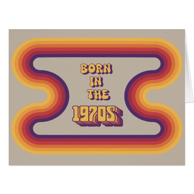 Cartão Nascer na década de 1970, Milênio, geração X, ano  (Frente horizontal)