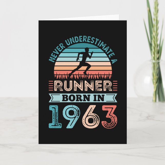 Cartão Nascer Runner em 1963 60th Birthday Gift Running P (Frente)