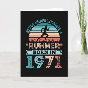 Cartão Nascer Runner em 1971 50th Birthday Gift Running P