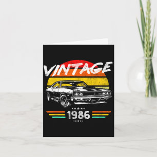 Cartão Nascido em 1986 aniversário de 40 anos muscle car