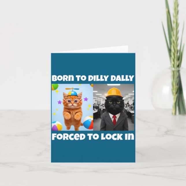 Cartão Nascido Projeto de Trava Forçada Dilly Dally (Frente)