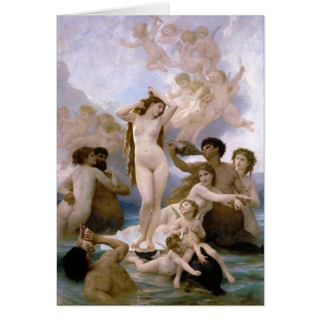 Cartão Nascimento de Vênus por William-Adolphe Bouguereau (Frente)