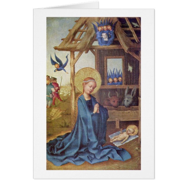 Cartão Nascimento do cristo por Stefan Lochner (Frente)