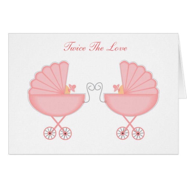 Cartão Nascimento dos gêmeos (Frente horizontal)