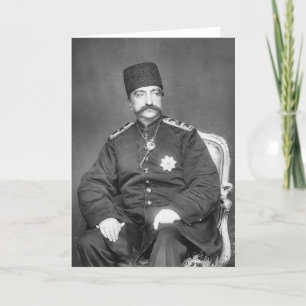 Cartão Naser al-Din Shah Qajar da Pérsia