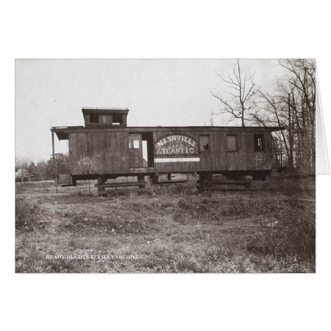 Cartão Nashville e Atlantic Railroad Caboose (Frente Horizontal)