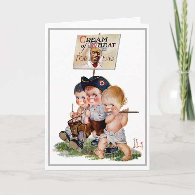 CARTÃO NATA DE "BANDA DE MARCHA" DE TRIGO E DE GREETA (Frente)