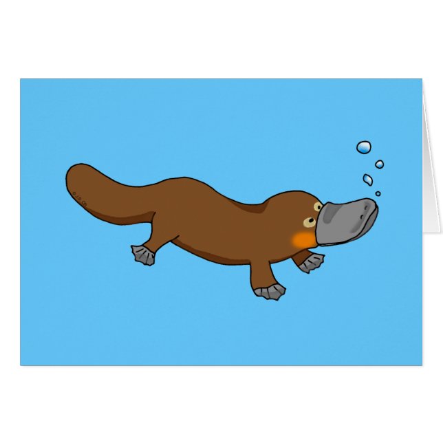 Cartão Natação bonito platypus pato-faturado (Frente Horizontal)