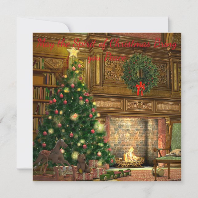 Cartão Natais vintages Eve Christmas Saudação (Frente)