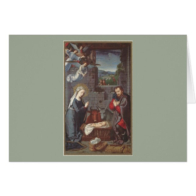 Cartão Natais vintages Natividade (Frente Horizontal)