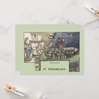Cartão Natais vintages, Papais noeis, renas e crianças
