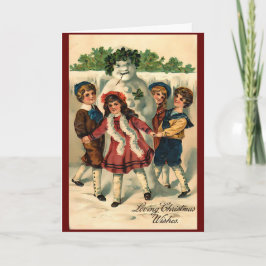 Cartão Natais vintages Snowman Winter