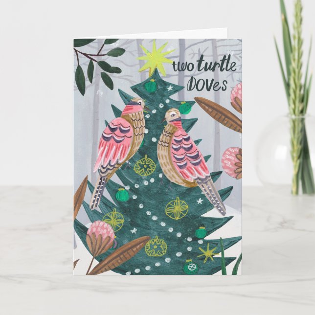 Cartão Natal 12 dias de Natal Duas tartarugas Doves (Frente)