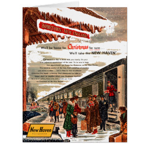Cartão Natal 1947 da estrada de ferro de New Haven