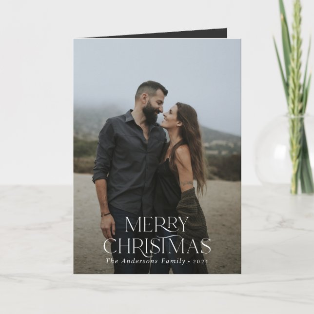 Cartão Natal 2 Fotobotânico floral dobrado feriado (Frente)