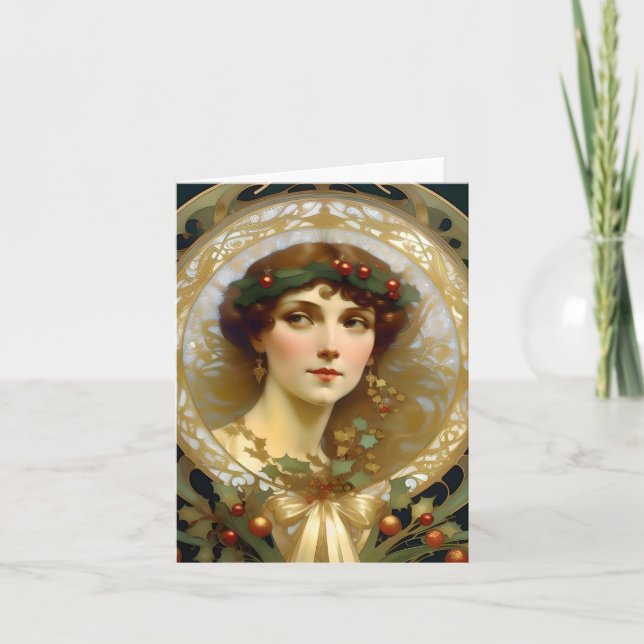 Cartão Natal - AI - Art Nouveau - B (Frente)