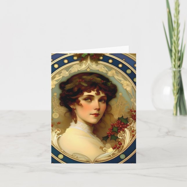 Cartão Natal - AI - Art Nouveau - E (Frente)
