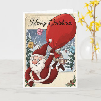 Cartão Natal Alegre de Santa Claus