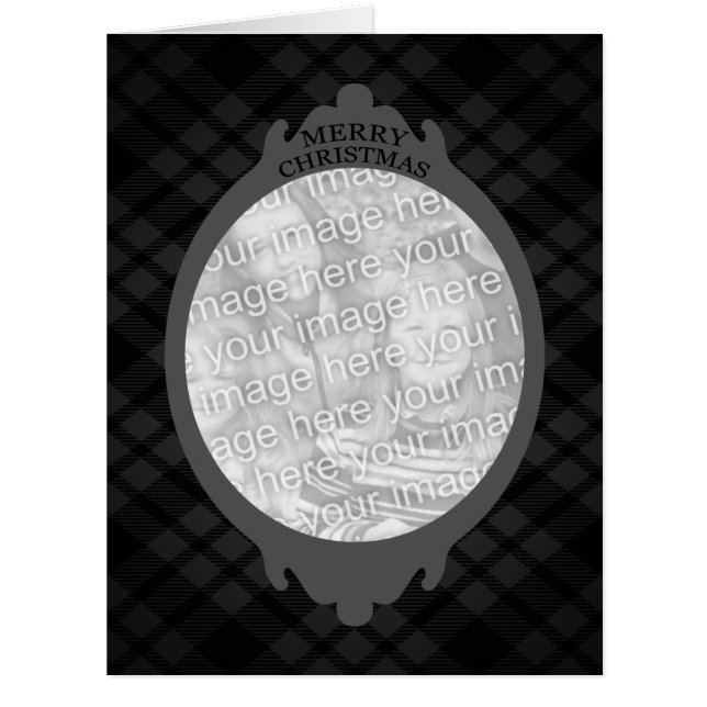 Cartão natal alegre (quadro de xadrez) (Frente)