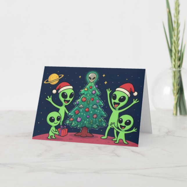 Cartão Natal Alienígena (Frente)