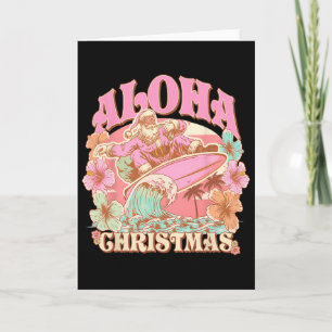 Cartão Natal Aloha Papai Noel Surfando Mele Havaiano