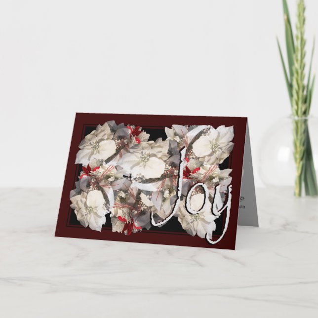 Cartão, Natal, Ano Novo - Cartão Poinsettia (Frente)