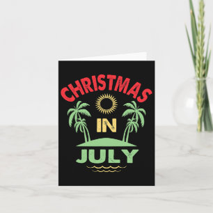 Cartão Natal Antigo de Julho Festa de Verão na Praia para