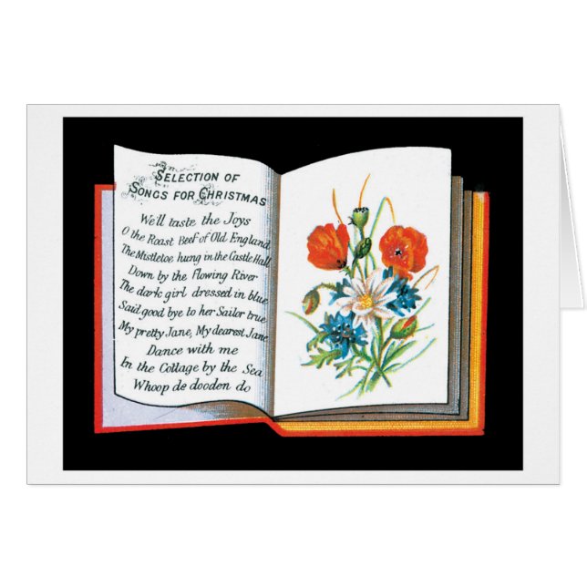 Cartão Natal antigo, Flor (Frente Horizontal)