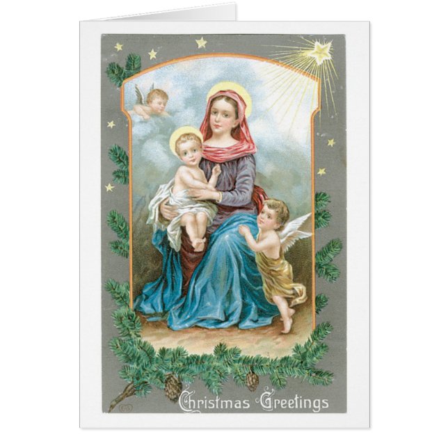 Cartão Natal antigo, Mary (Frente)