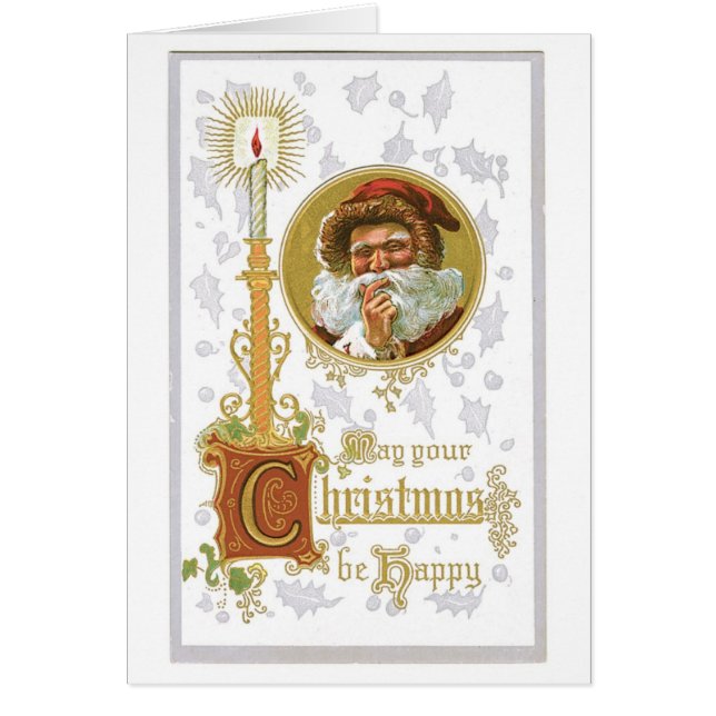 Cartão Natal antigo, Vela (Frente)