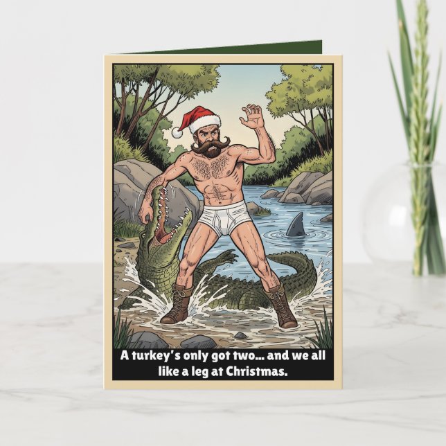Cartão Natal Australiano Engraçado (Frente)