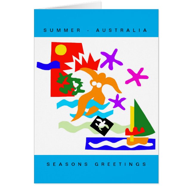 Cartão Natal australiano - VERÃO - Austrália - (Frente)