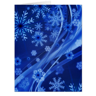 Cartão Natal Azul Flocos de Neve de inverno