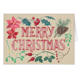 Cartão Natal Botânico Tradicional