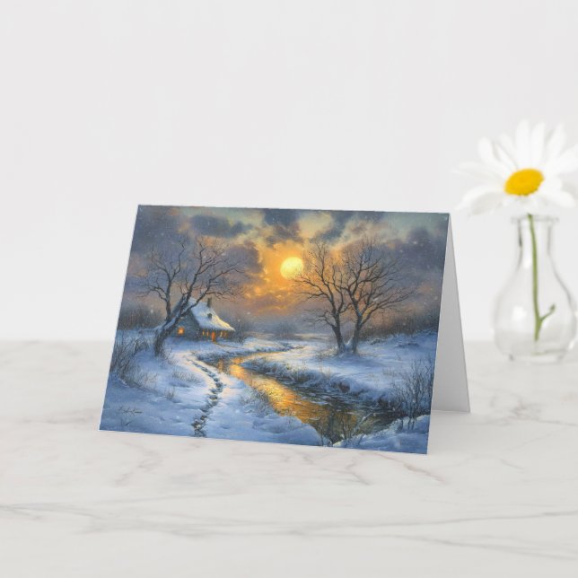 Cartão Natal brilhante do inverno (Planta pequena)