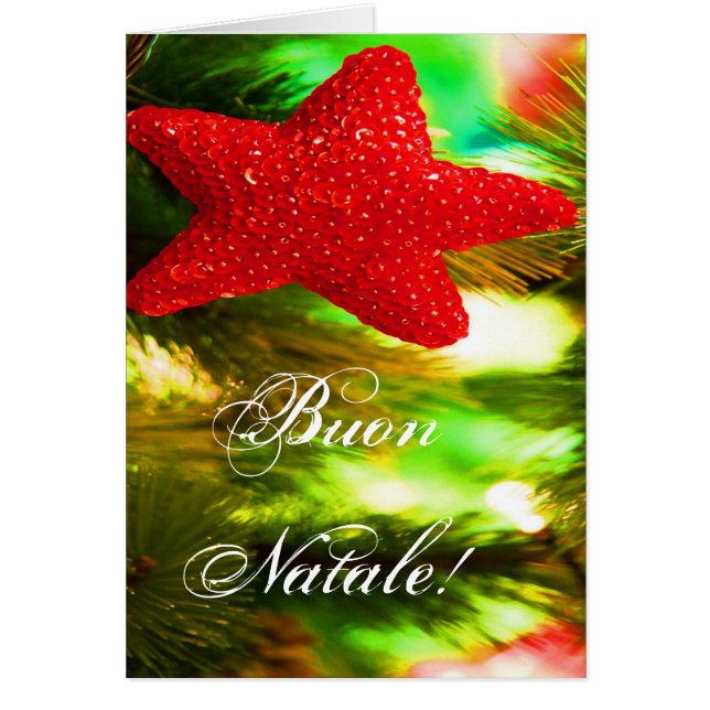 Cartão Natal Buon Natale Red Christmas Star III (Frente)