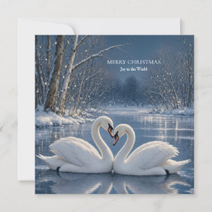 Cartão Natal Cisne de Inverno, design de Férias no Lago a