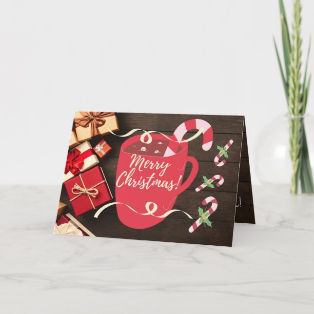 Cartão Natal com Chocolate Quente Bebe Natal (Frente)